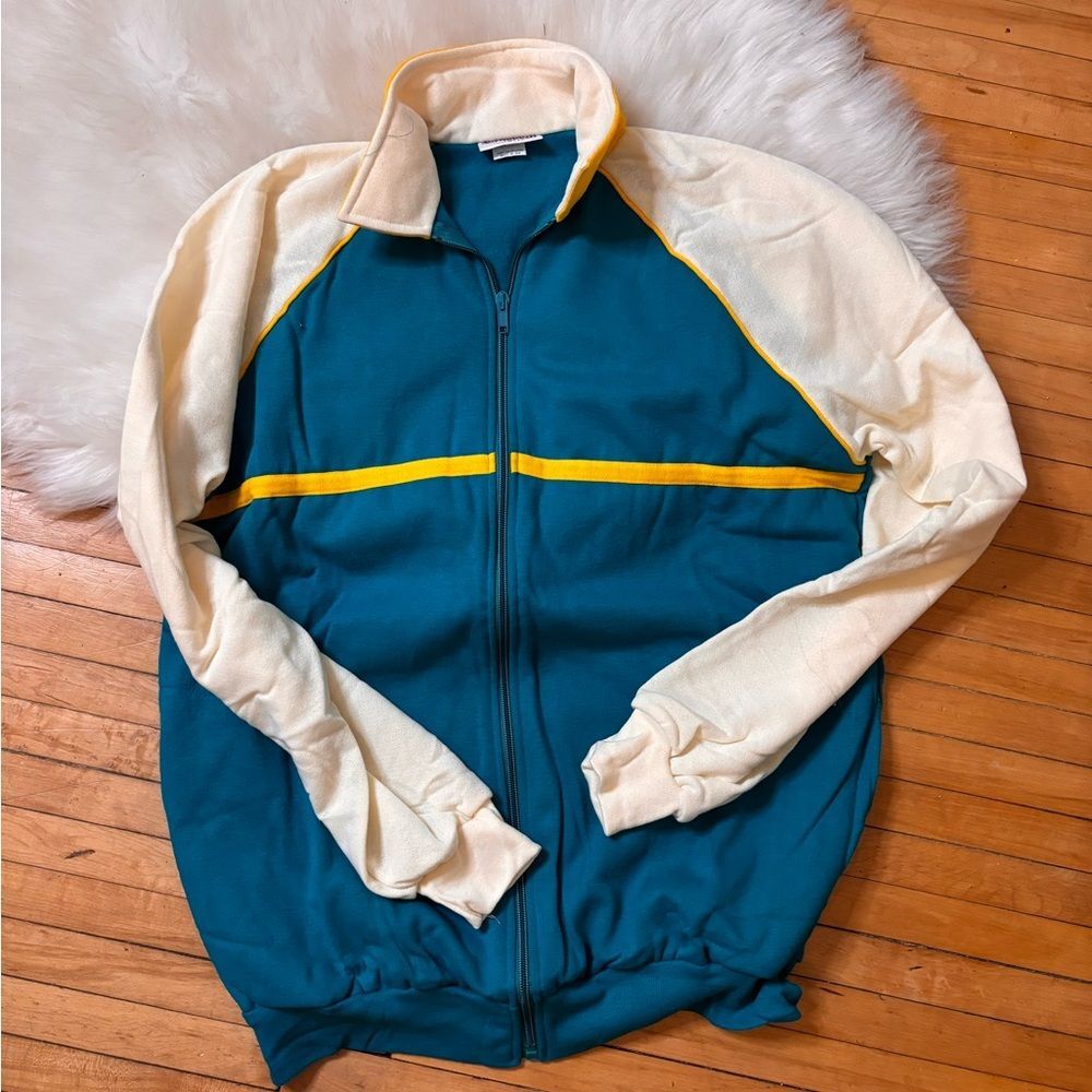 Vintage 1980s Men's Acrylic Zip Up Size Large Tall